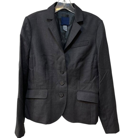 J. Crew Womens Super 120's Blazer Suit Wool Pinstripe Gray 2 Button Lined Size 8 - Picture 1 of 9